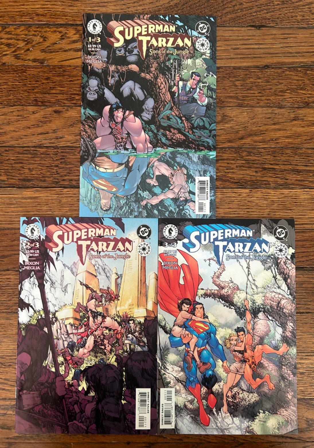 SUPERMAN TARZAN SONS OF THE JUNGLE 1 2 3 FULL RUN LOT Meglia Dixon Elseworlds DC