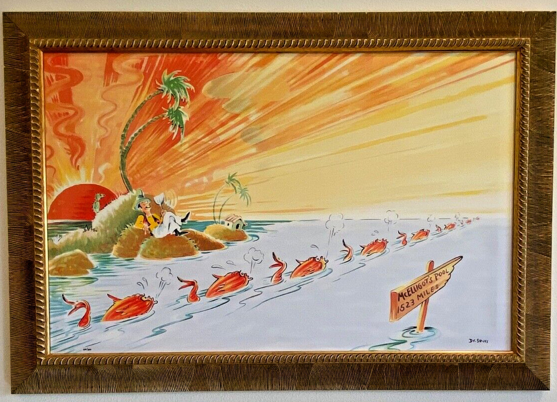 Dr. Seuss Art GEISEL Racing North to Get Cool From Banned McElligot’s Pool
