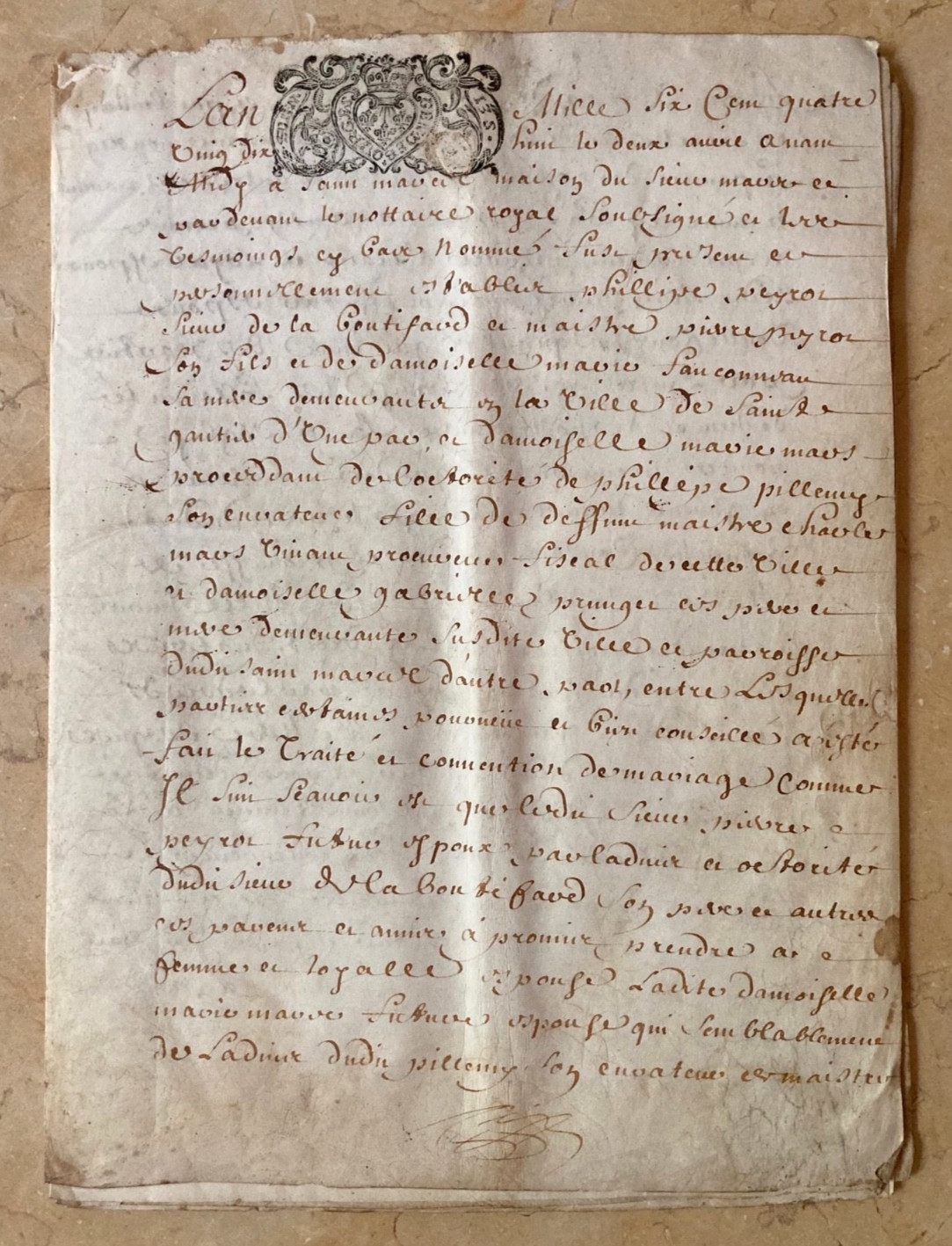 RARE 1690’s FRENCH VELLUM MANUSCRIPT BOOKLET 24p BOURGES HEART TAX LOUIS XIV