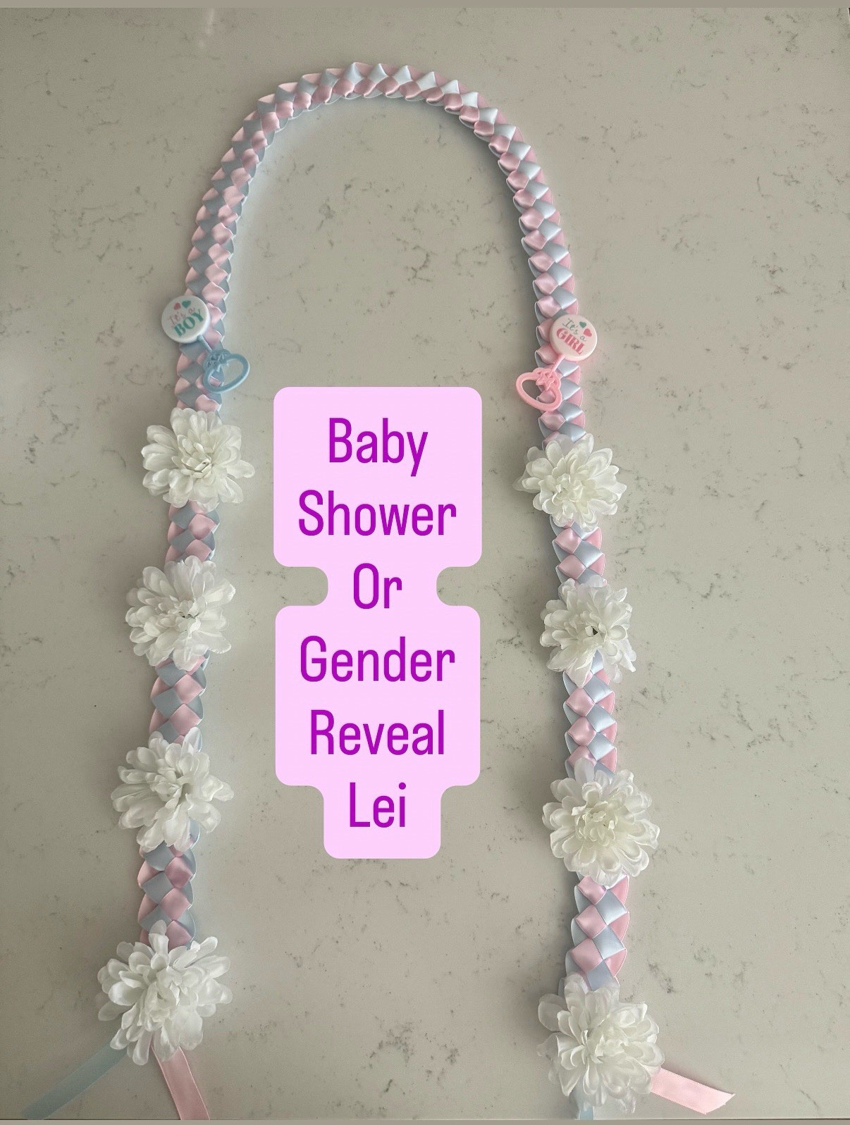 Gender Reveal Party Lei/ Baby Shower lei/Mommy To Be Lei/baby Girl Lei Baby Boy