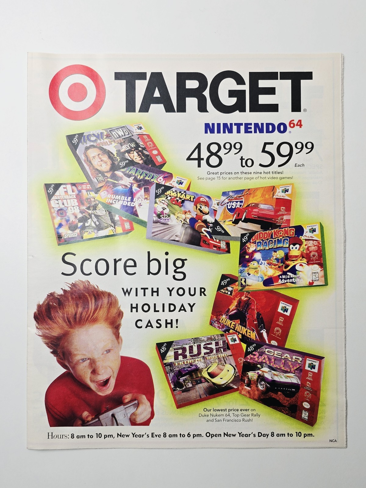 1997 Target Nintendo 64 Circular Diddy Kong Mario Kart PlayStation Sega Ads