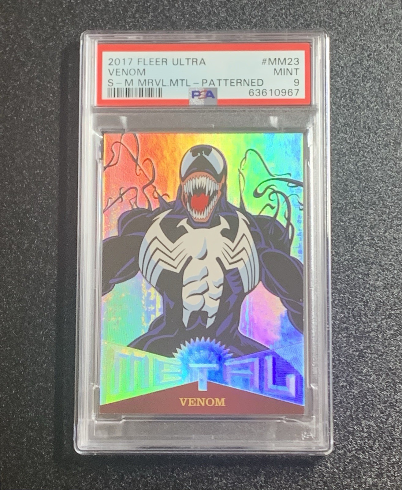 2017 Fleer Ultra Spider-Man 🔥 Venom Precious Metal Gems Patterned PSA 9 🔥PMG