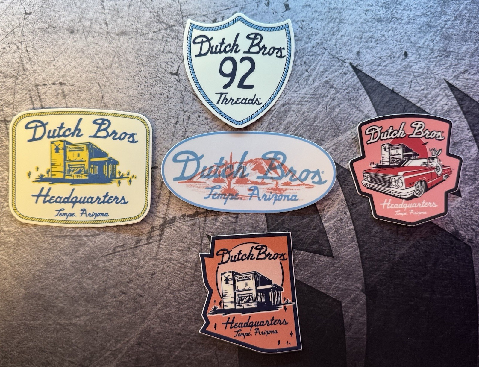 Dutch Bros Sticker Lot of 5 Tempe AZ Headquarters Exclusive Rare Stickers