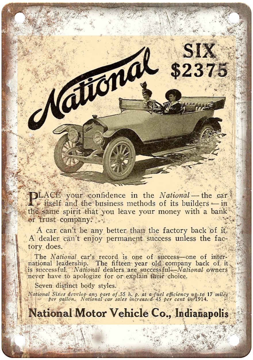 1915 National Vintage Automobile Ad Retro Look Metal Sign AM8613