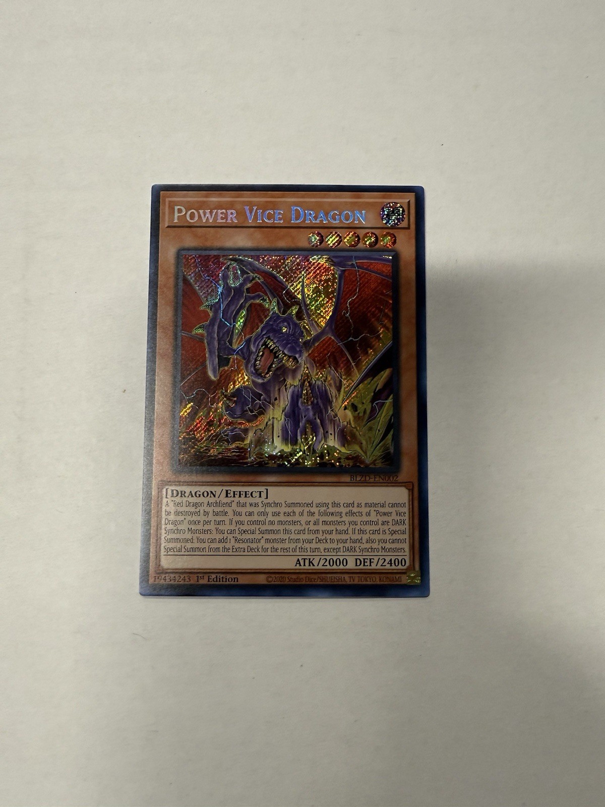 yugioh Power Vice Dragon BLZD-EN002 secret rare 
