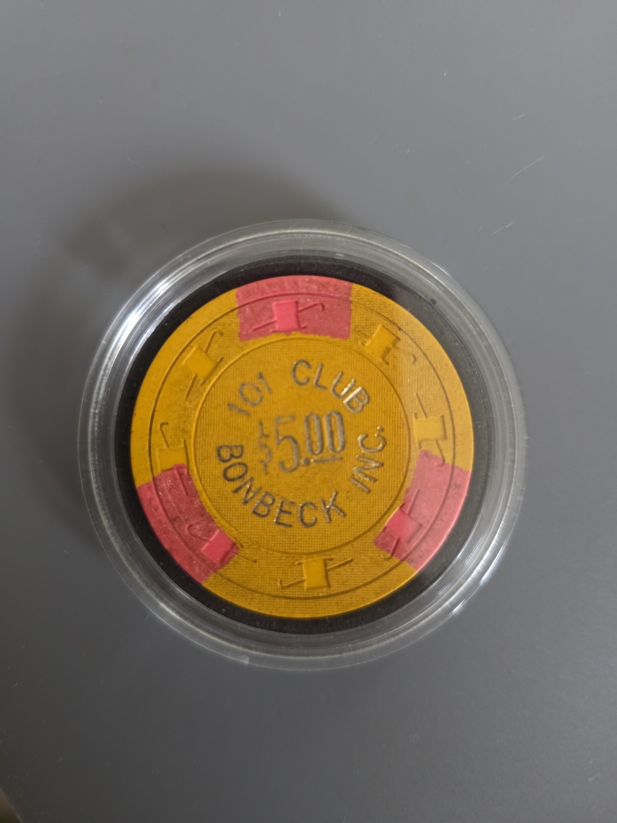 $5——101 CLUB BONBECK INC-——LAS VEGAS NEVADA CASINO  CHIP—————-—Z-5074