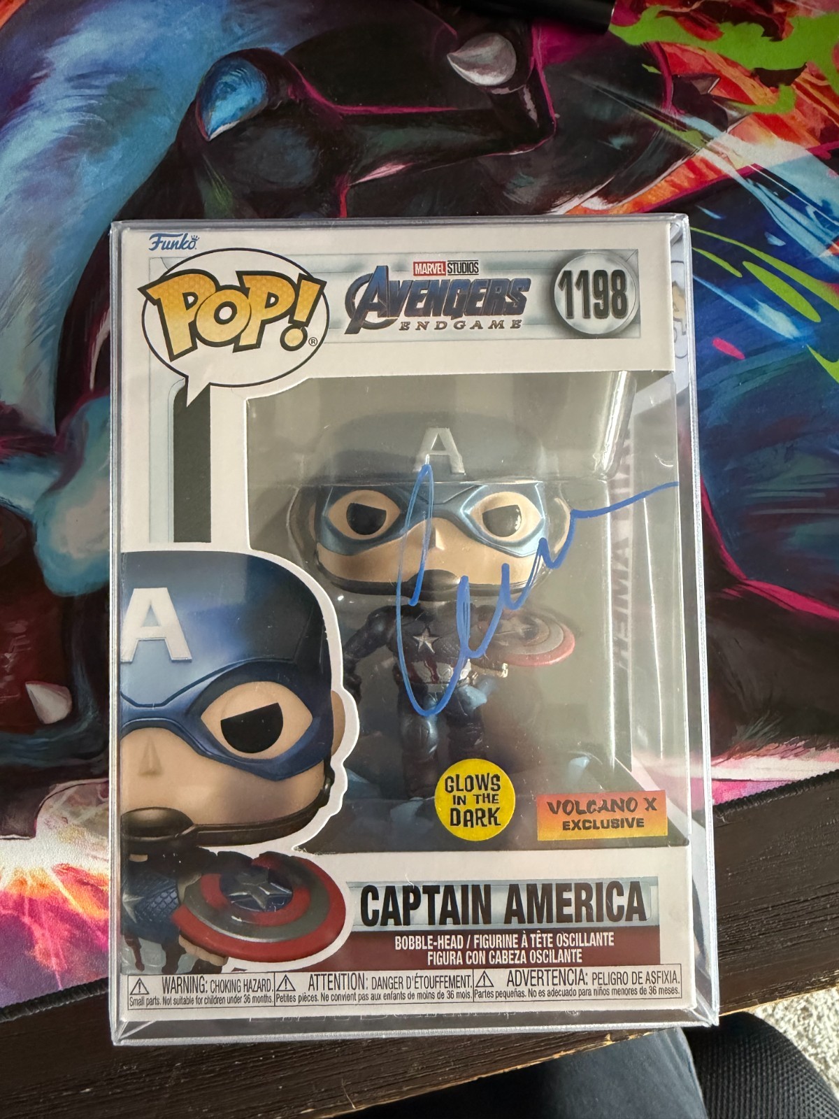 CHRIS EVANS SIGNED CAPTAIN AMERICA FUNKO POP 1198 AVENGERS ENDGAME AUT