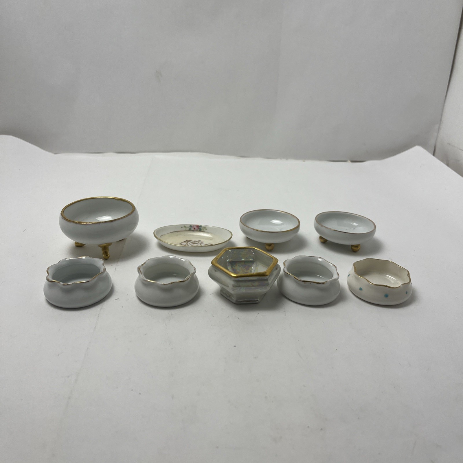 Vintage Salt Cellar Collection - 9 Piece - Belleek, Nippon, Royal Austria