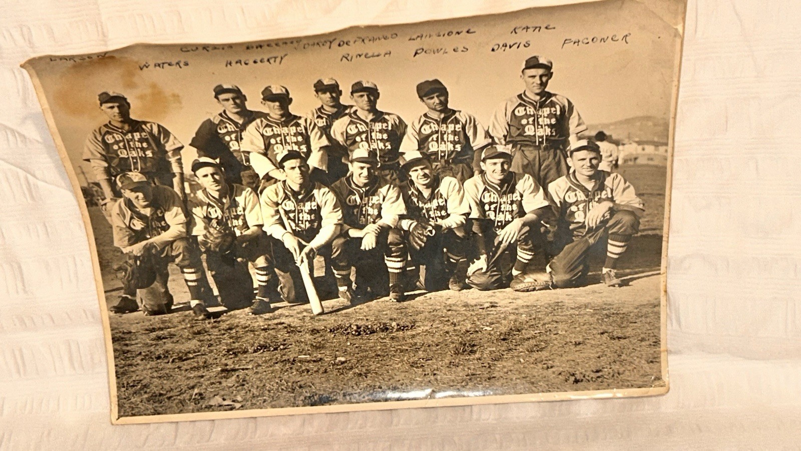 Chapel Of The Oaks Baseball Team Vintage Photo 1939-1940 Oakland Winter League