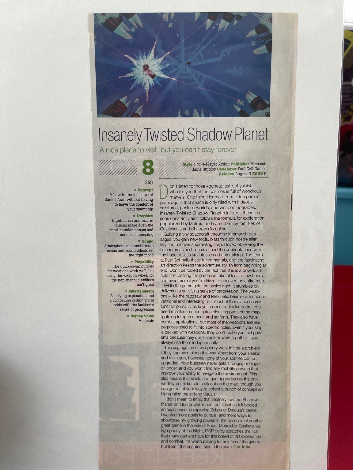 Insanely Twisted Shadow Planet Game Review Magazine Page 2011 Xbox 360