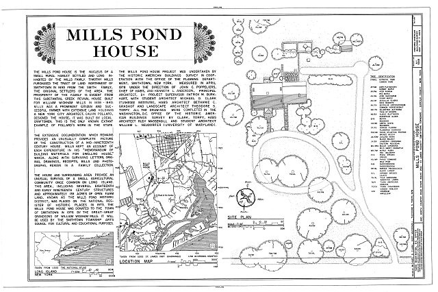 Photo:Saint James New York Mills Pond House 1930s HABS site plan