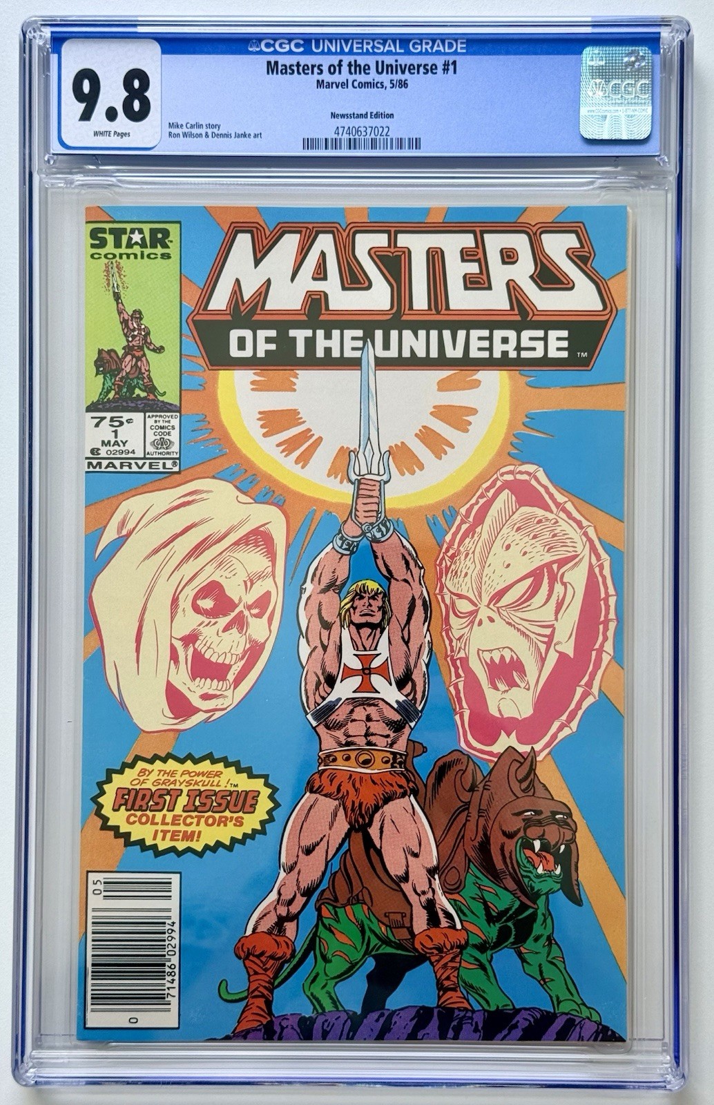 MASTERS OF THE UNIVERSE #1 ◉ CGC 9.8 💥 NEWSSTAND * 1986 HE-MAN * NEW CASE  🔥