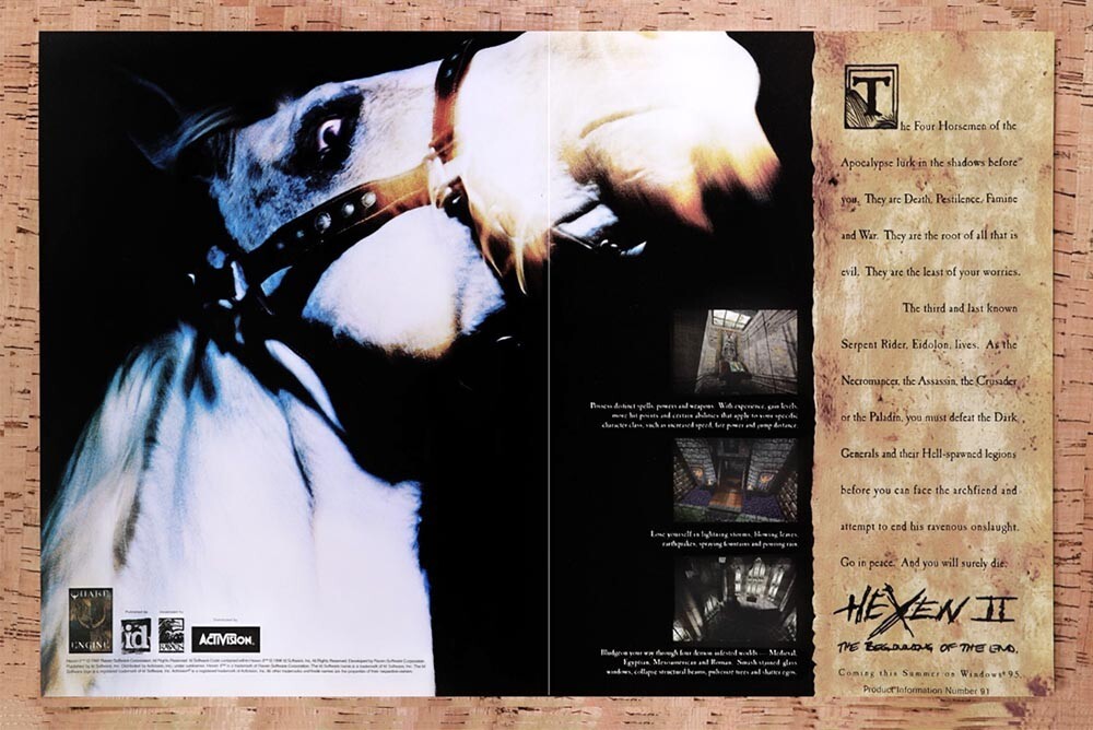 1996 Hexen II PC Original Advertisement / Retro Promo v1