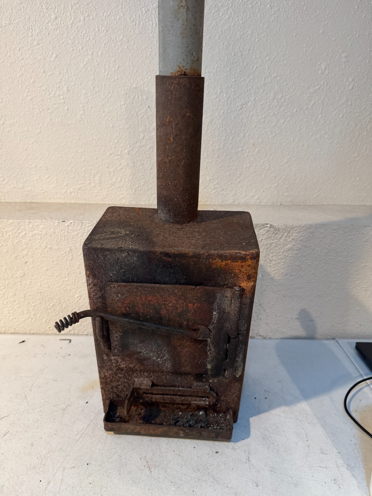 Small Rustic Wood Burning Stove Cast Iron Style Decor 21”