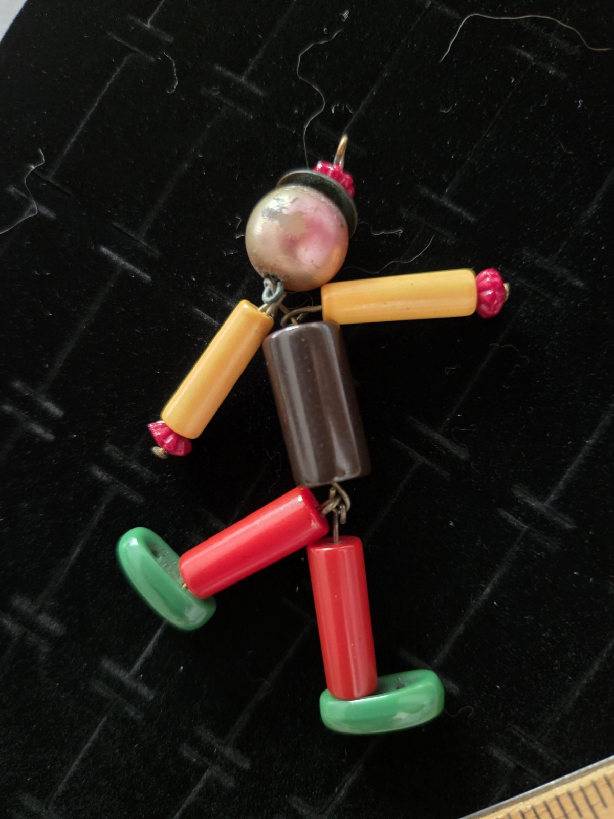 Antique 1930\'s 40\'s Bakelite Tykie Toys Clown Figurine Vintage Crib Toy Teether