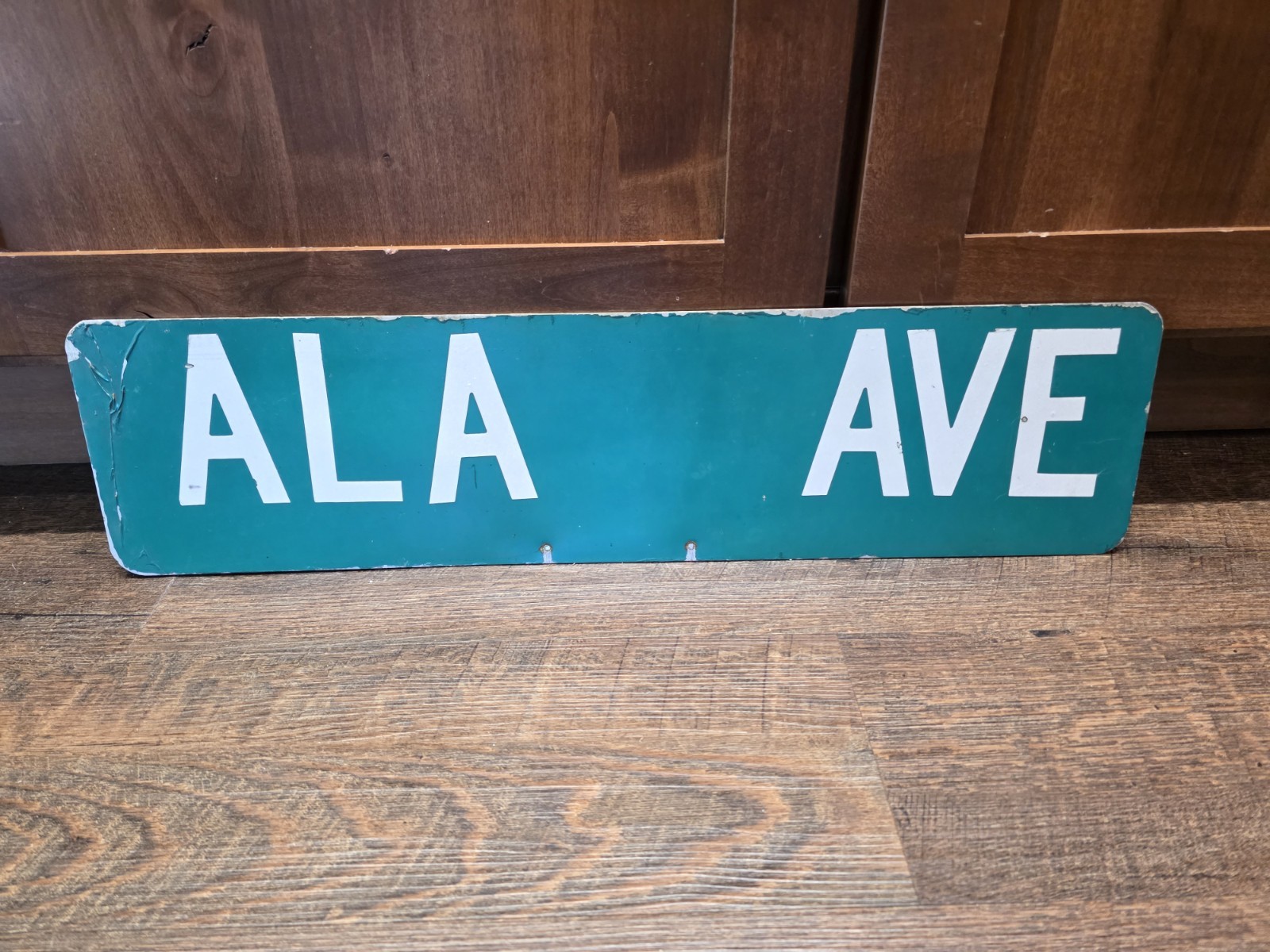 Vintage ALA AVE Alabama Street Sign Blade Tuscaloosa Crimson Tide 24\