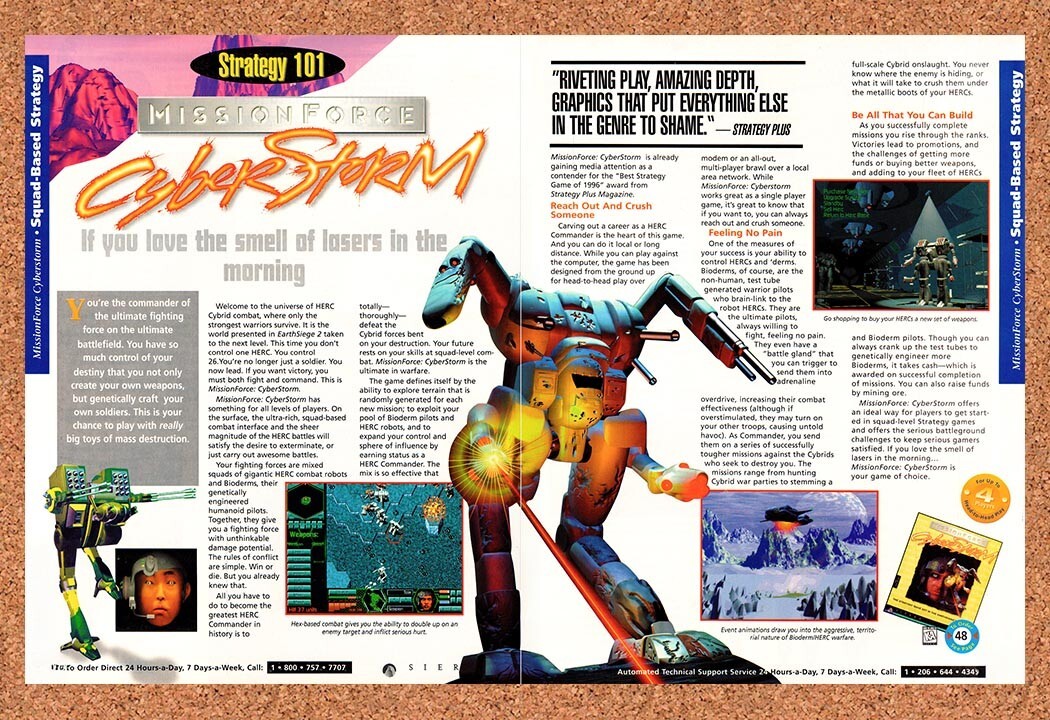 1995 MissionForce CyberStorm PC Original Advertisement / Retro Wall Art v2