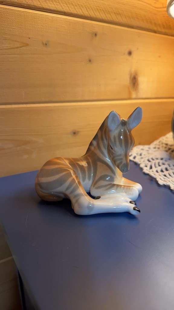 Vintage Porcelain Zebra Figurine