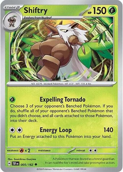 Shiftry Uncommon Reverse Holo TEF 005/162 NM