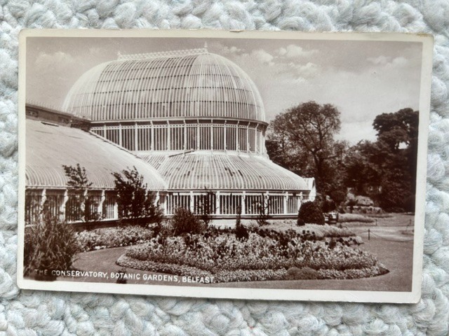 Vintage RPPC  Botanic Gardens Park  Belfast Northern Ireland  Postcard 1942