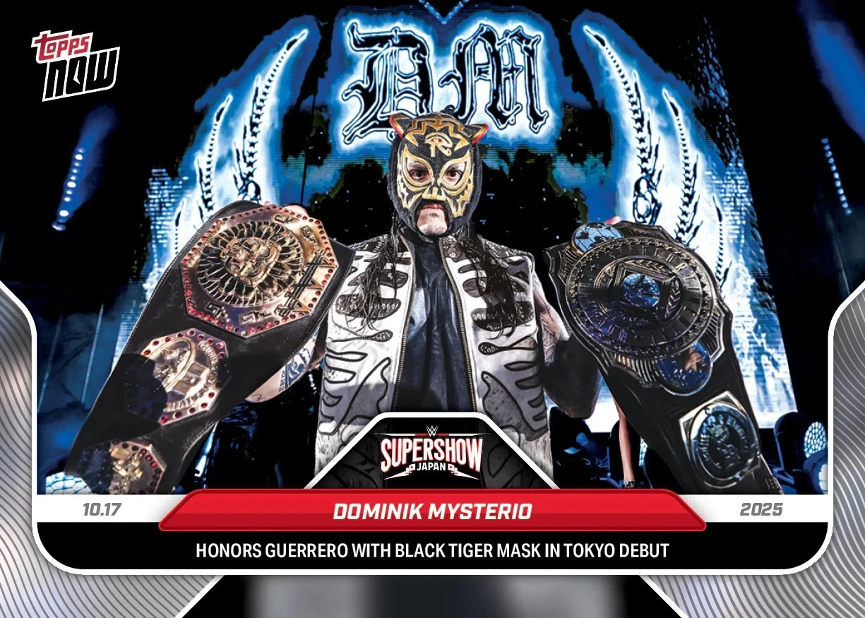 2025 WWE Topps Now #114 Dominik Mysterio - Honors Guerrero Tiger Mask RP 1134