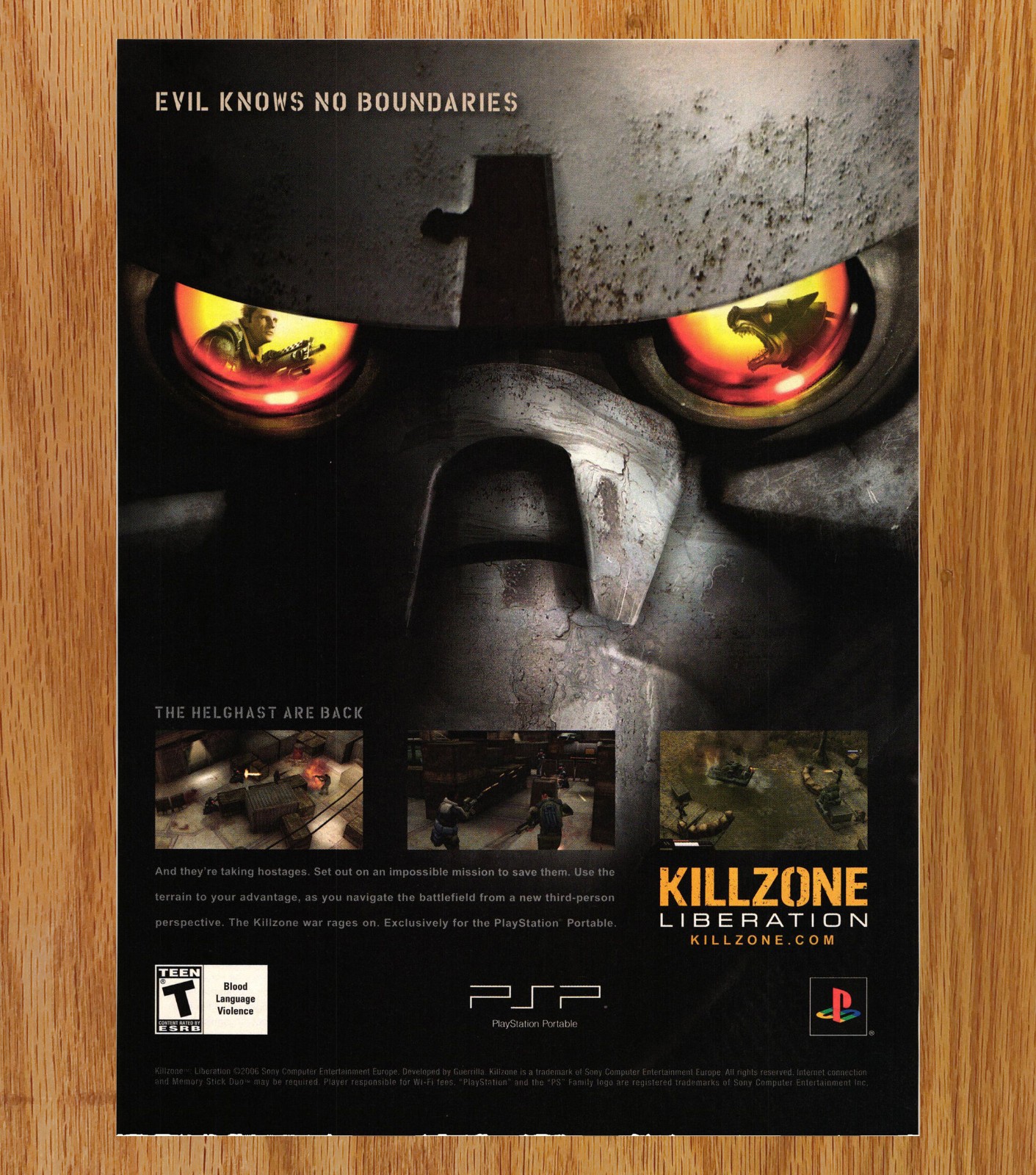 Killzone Liberation PSP Evil Know No Boundaries-Video Game Print Ads Poster 2007