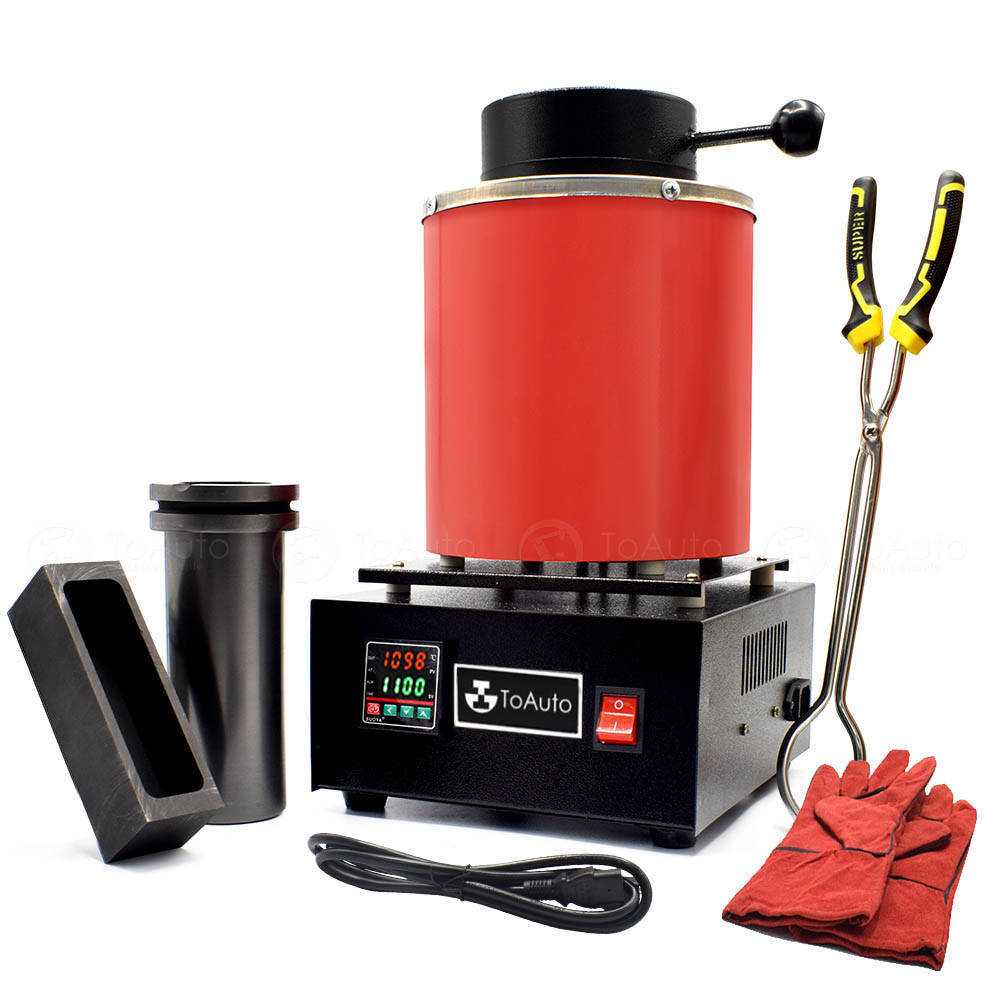 TOAUTO 3KG Digital Electric Melting Furnace Kit Metal Smelter Casting Ingot Mold