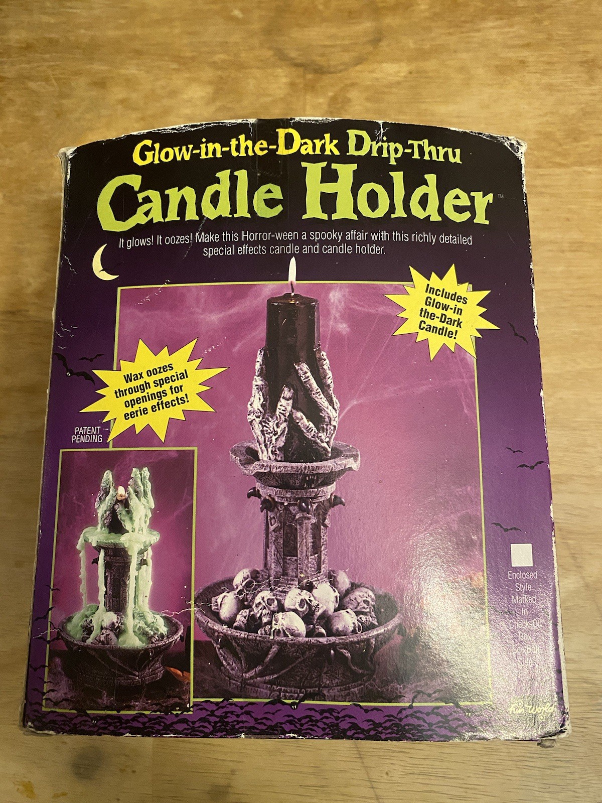 Vintage Fun World Glow In The Dark Candle Holder. Halloween. Complete.
