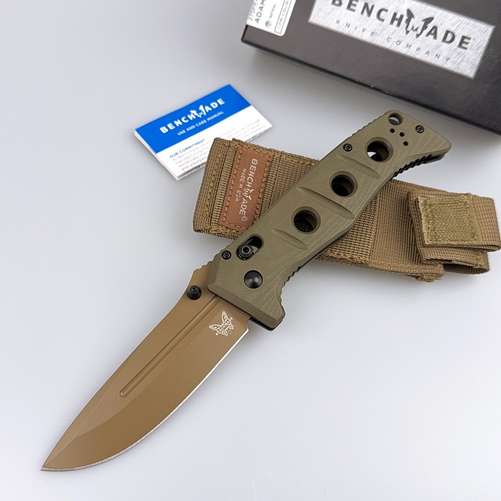 Benchmade Adamas 275FE-2 CruWear Drop-Point Olive Drab G10 Handle Folding Knife
