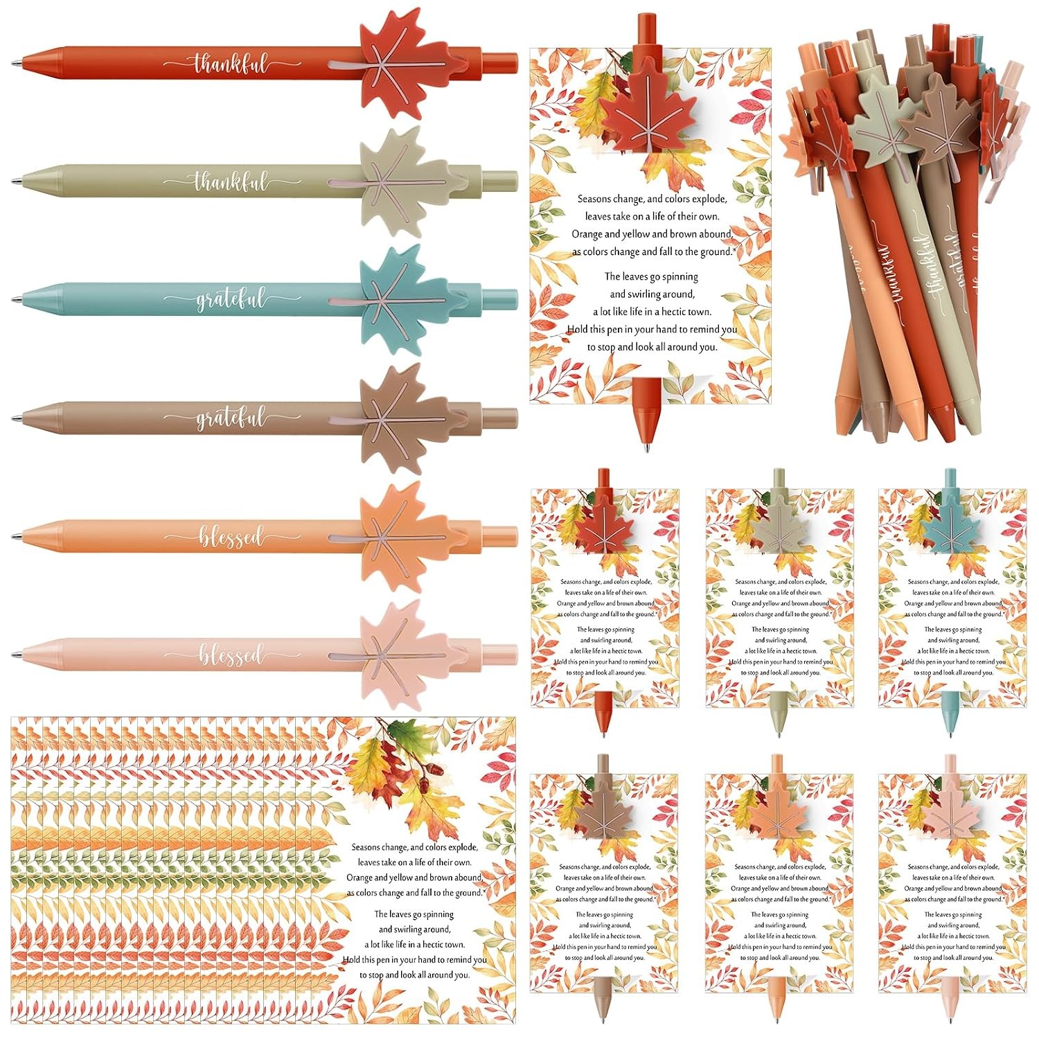 Gueevin 30 Sets Fall Ballpoint Pen Gift Bulk Thanksgiving Party, Fall