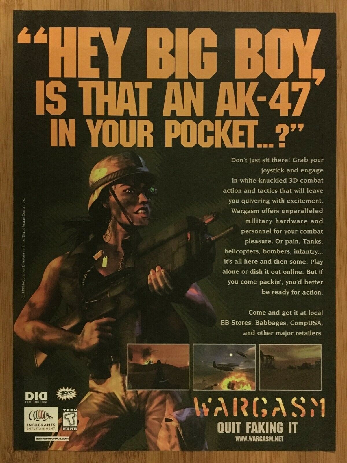 Wargasm PC 1998 Vintage Game Print Ad/Poster Official Big Box Promo Art Rare