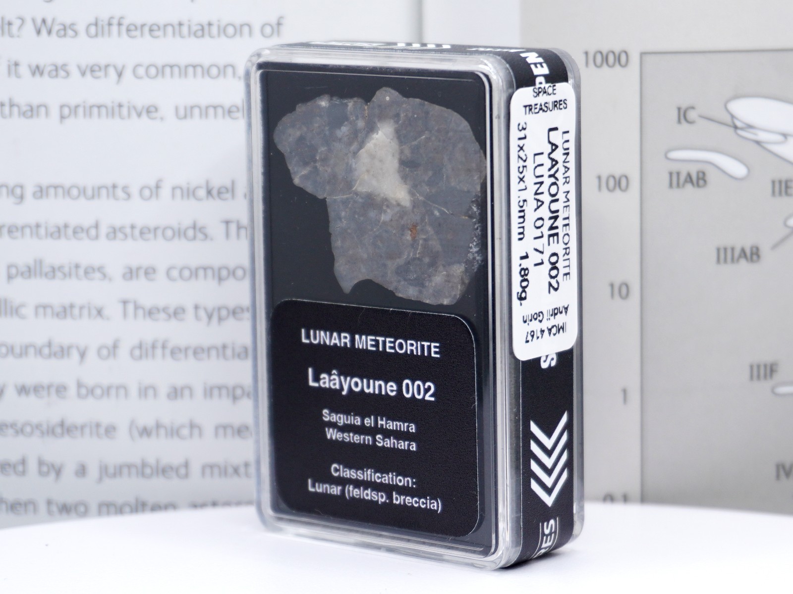 Laâyoune 002 Lunar Meteorite - Authentic Moon Rock, Rare and Certified