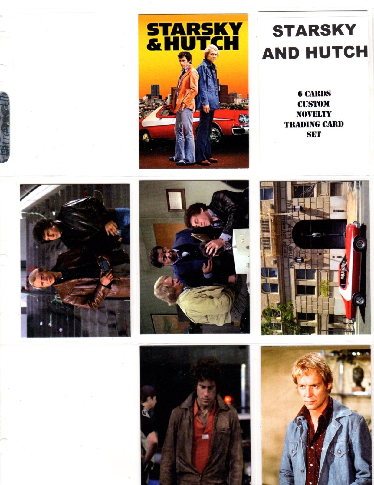 STARSKY AND HUTCH   TV SHOW    CUSTOM   NOVELTY   TRADING CARD 6 CARDS  SET