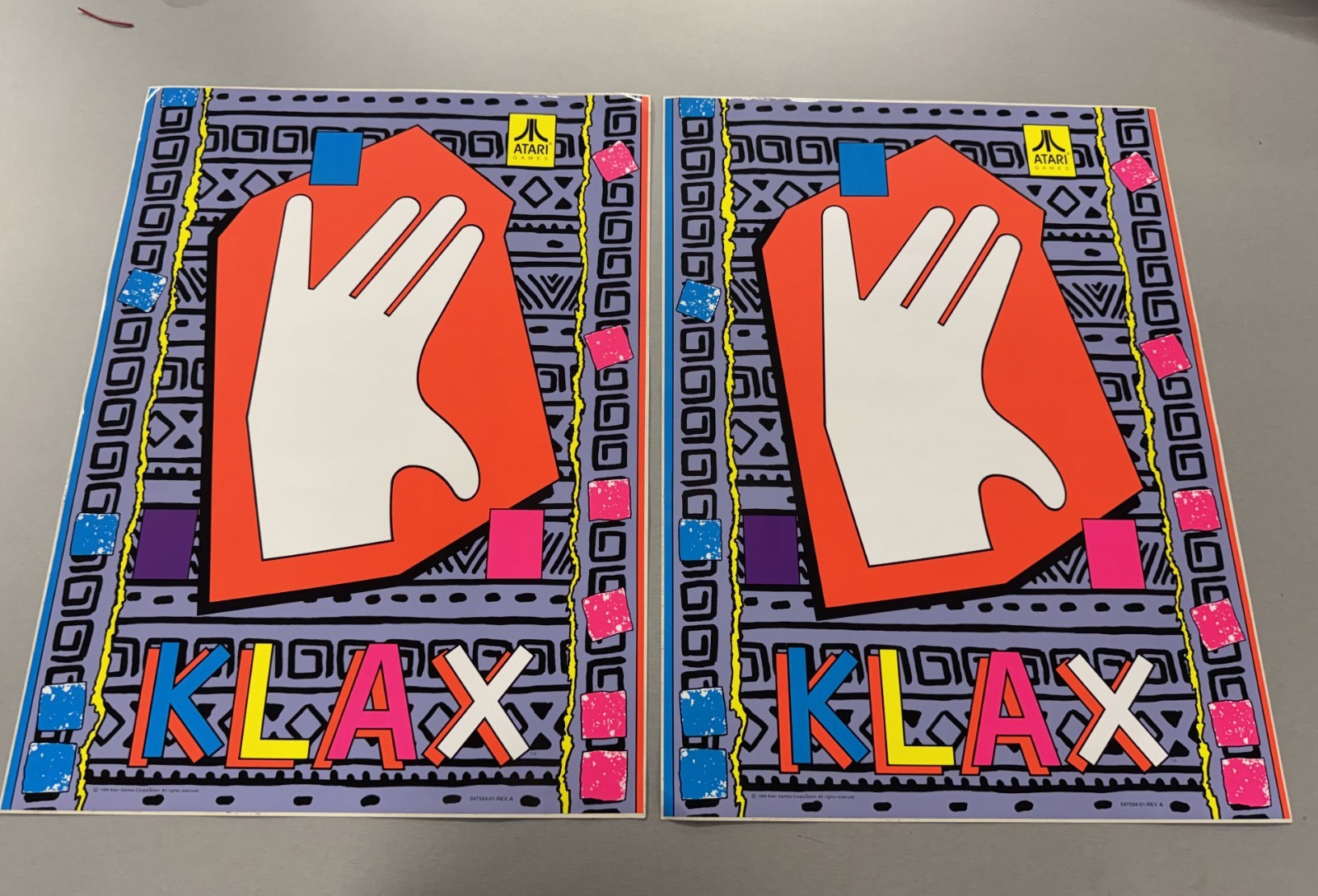 Klax Arcade Side Decals  Atari  Original NOS
