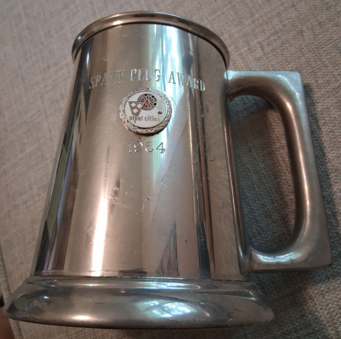 1964  SCCA STEEL CITIES REGION  PEWTER MUG TROPHY  SPORTS CAR CLUB OF AMERICA