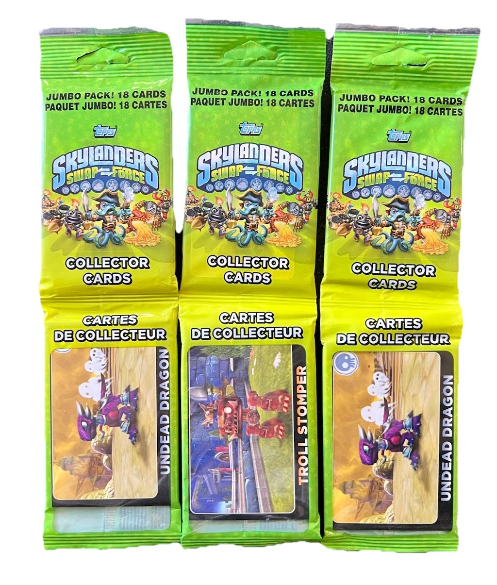 Skylanders Swap Force Jumbo Card Packs Lot of 6 – 18 Cards Each – Sealed Topps