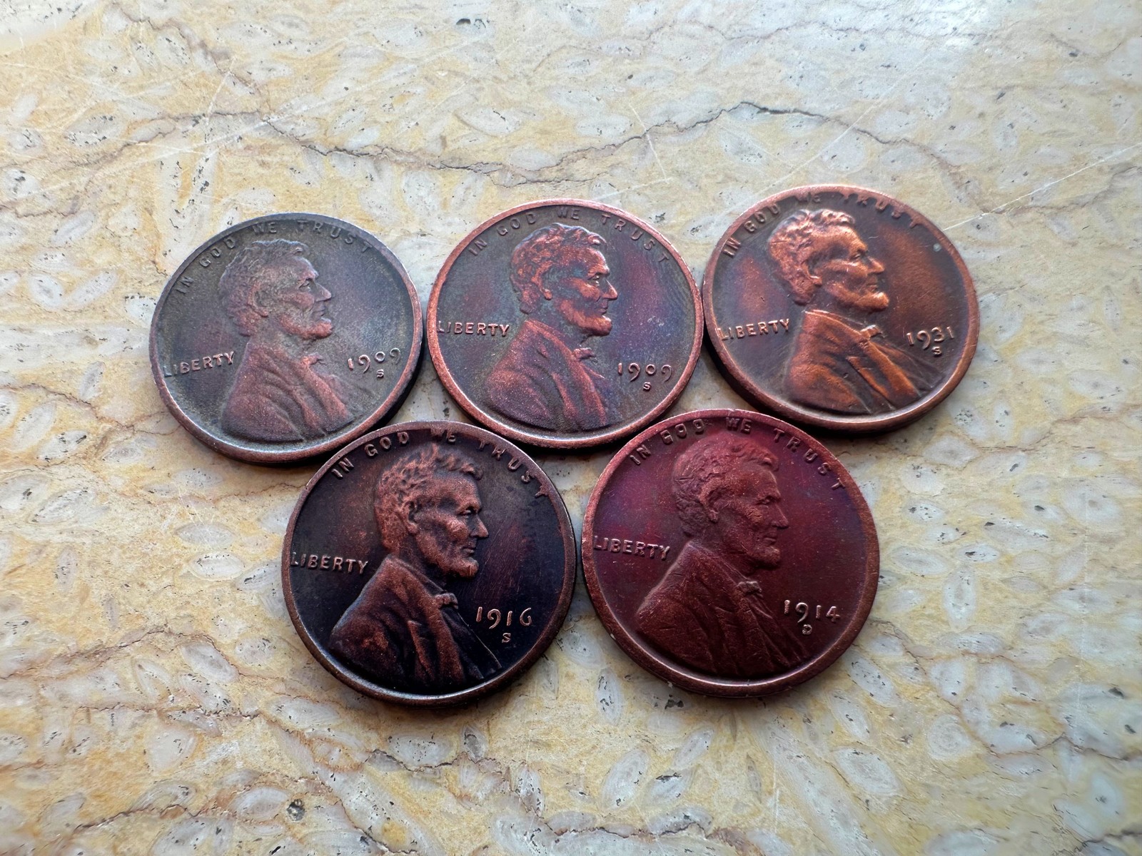 Lot of 5 1916S 1909SVDB 1914D 1931S 1909S