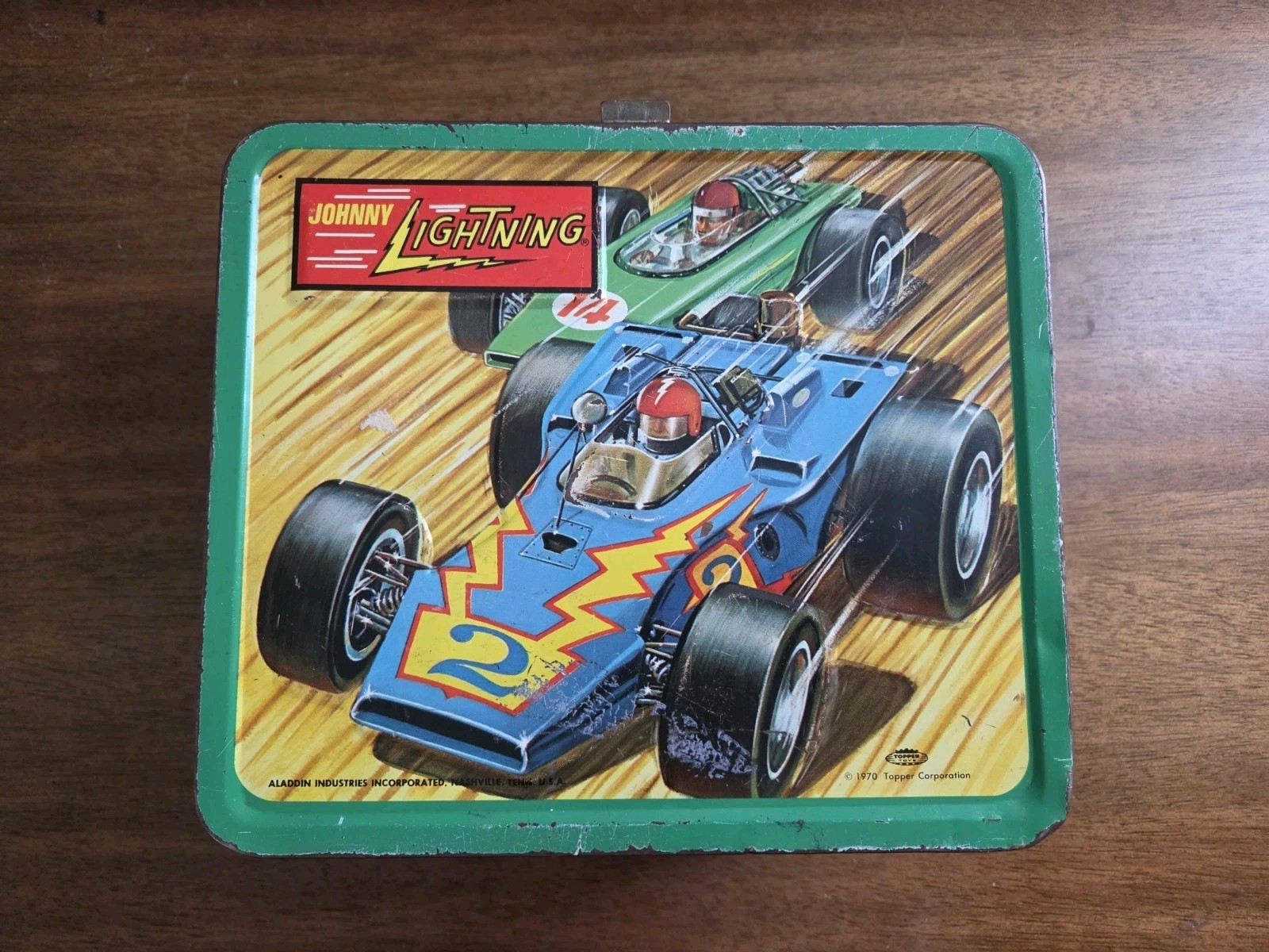 1970 Johnny Lightning Metal Lunchbox Aladdin Brand (No Thermos, No Handle)