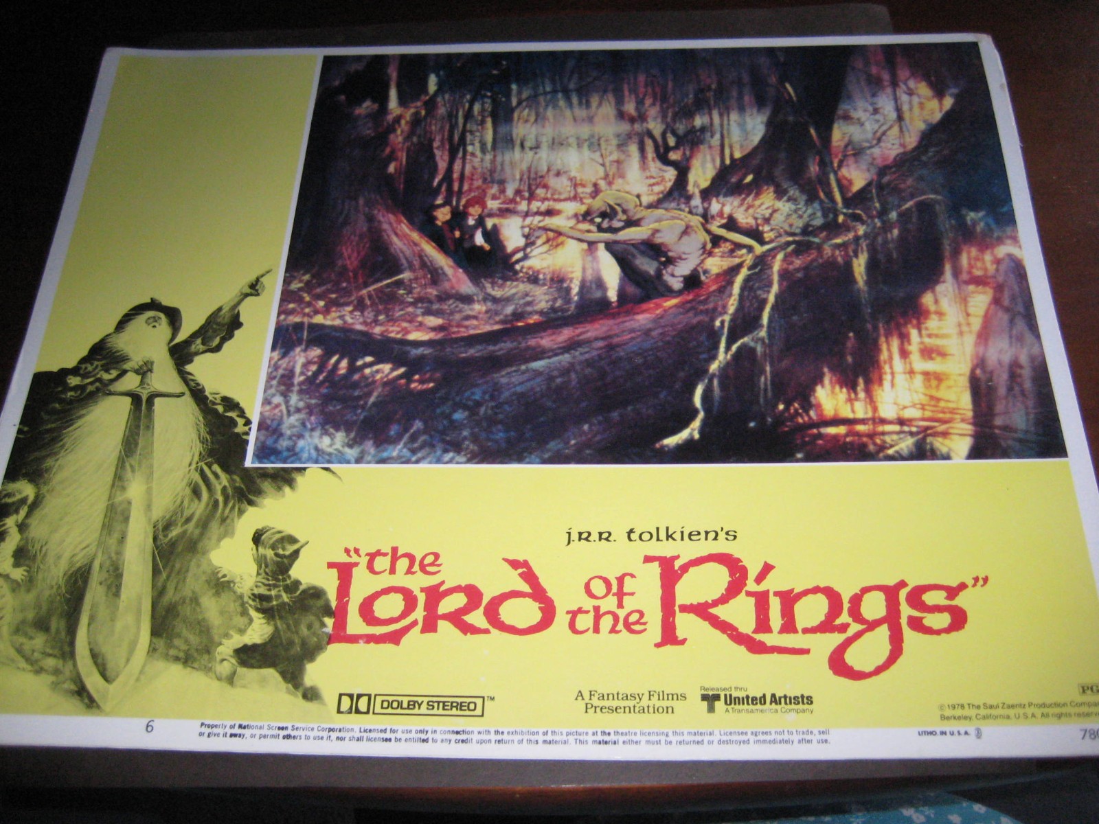 1978 J.R.R. Tolkien\'s The Lord of the Rings Lobby Card, 11x14, Ralph Bakshi Film