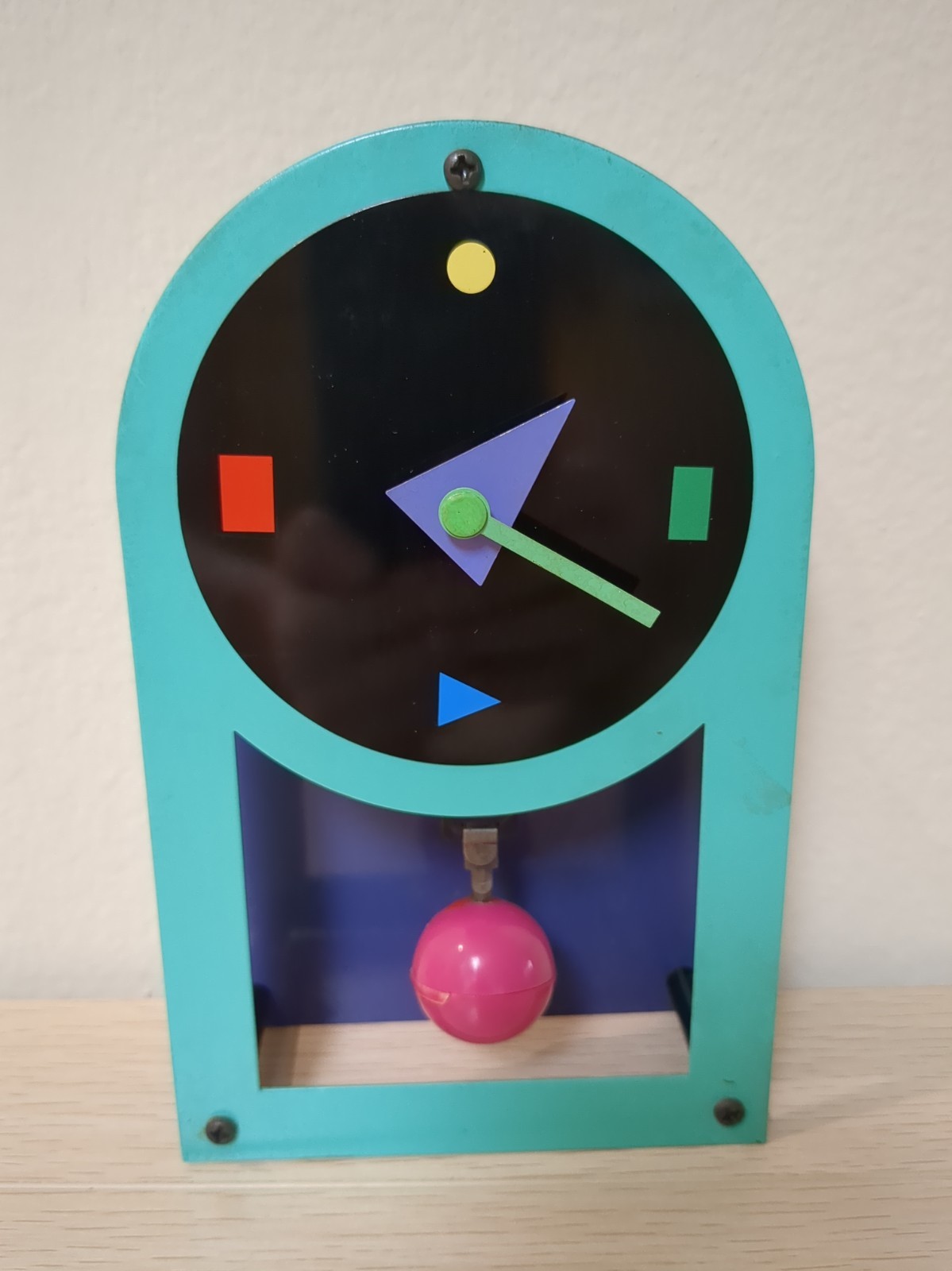 Vintage Retro 1980’s Postmodern Memphis Pendulum Clock Rare HTF 