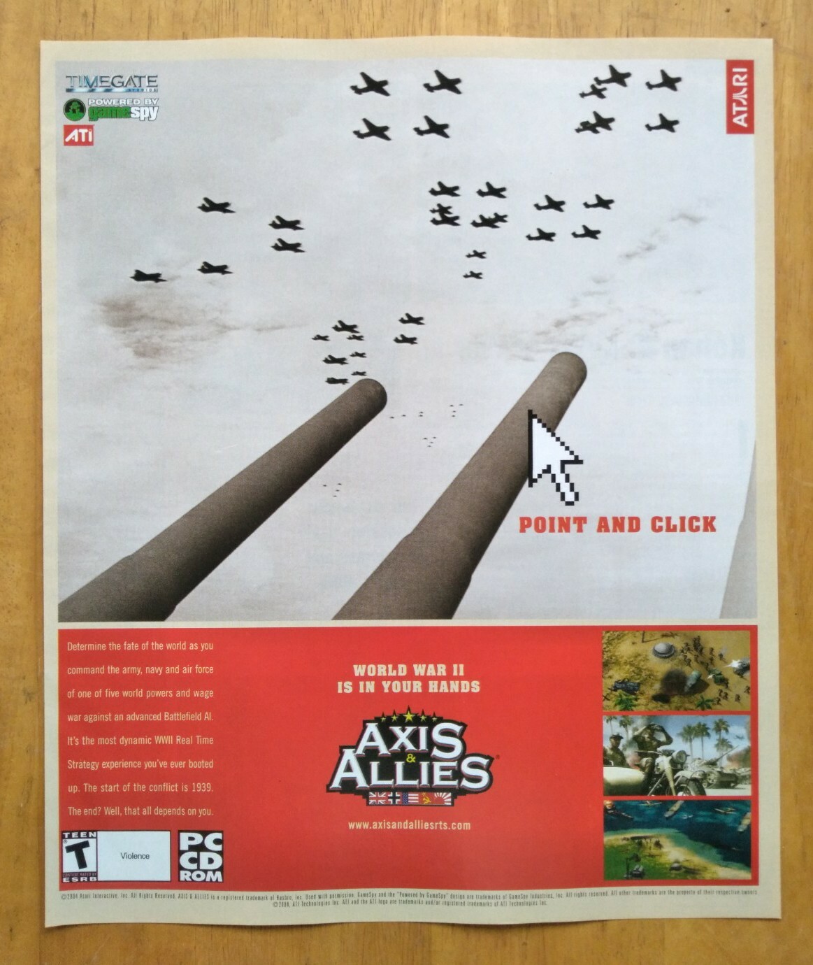 Axis & and Allies PC 2004 Print Ad/Poster Official WWII Strategy Game Promo Art