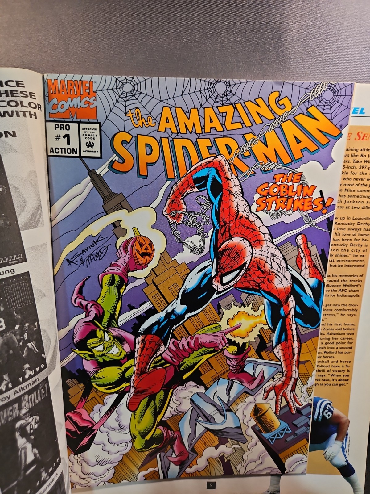 Amazing Spider-Man Pro Action #1  Green Goblin 1994 Marvel NFL giveaway Mint 