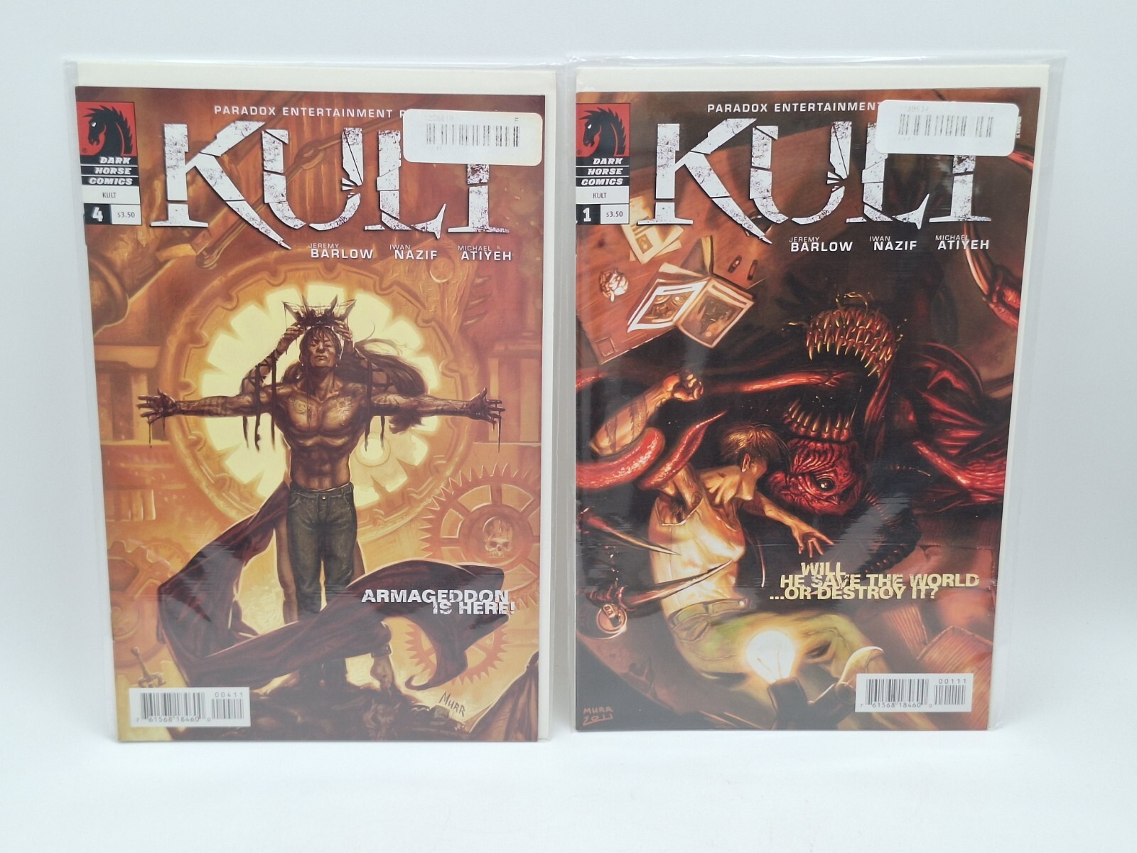 Lot of 2 Kult #1 #4 (Dark Horse Comics November 2011) BAGGED AND BOARDED