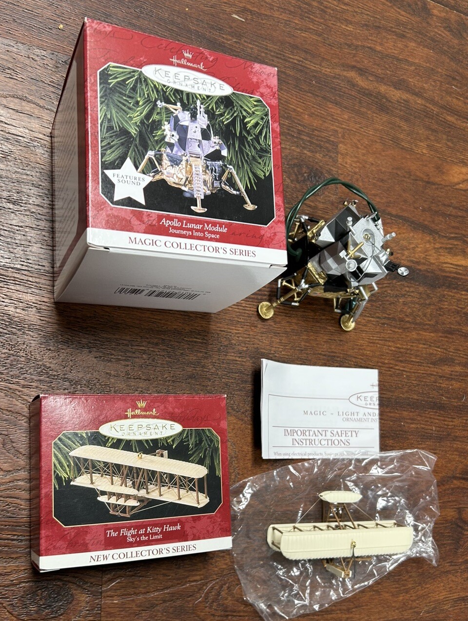 HALLMARK KEEPSAKE ORNAMENT APOLLO LUNAR MODULE Journeys into Space EUC + K. Hawk