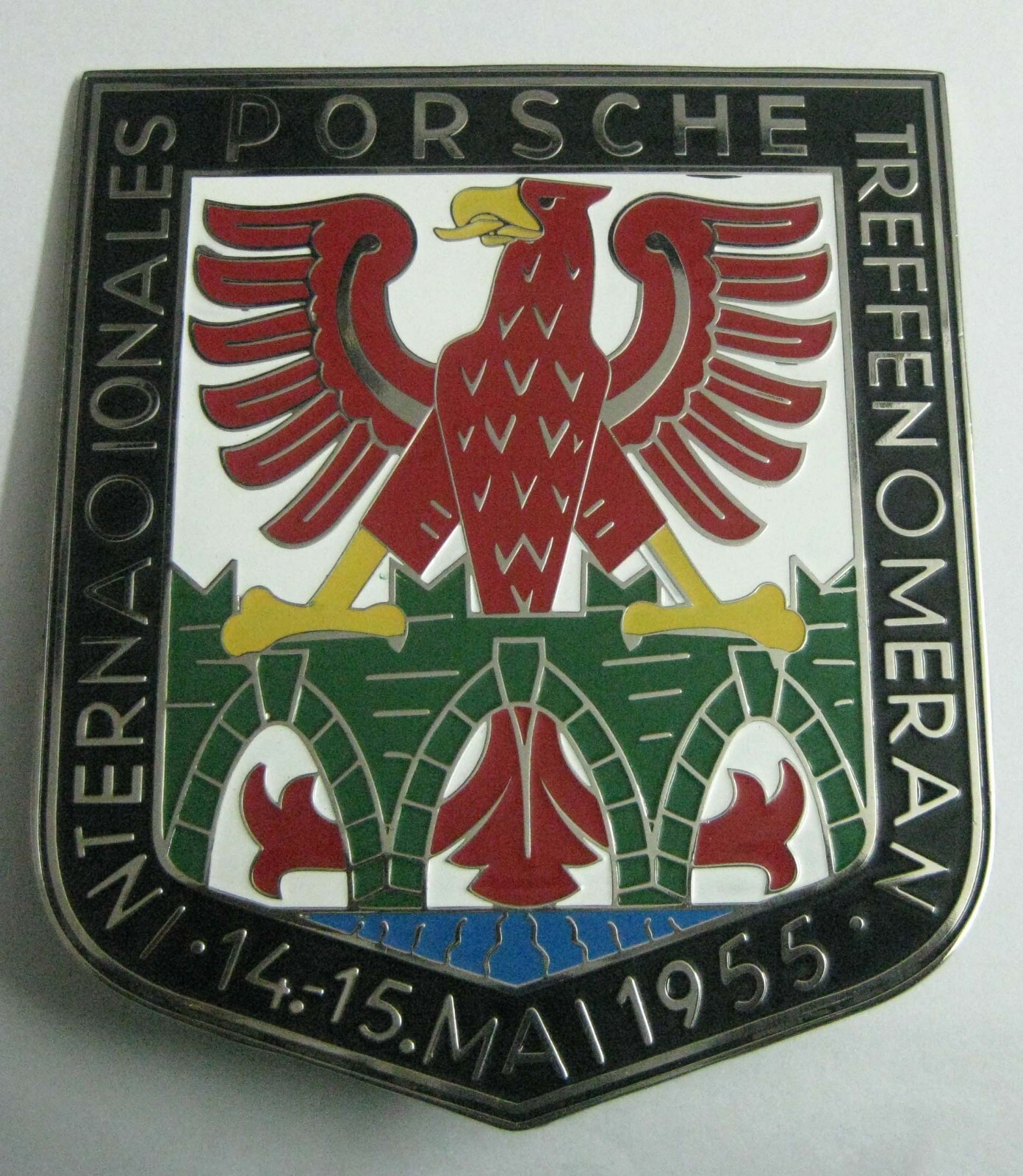 car badge-porsche club international 1955 car grill badge automobila mgjaguar tr
