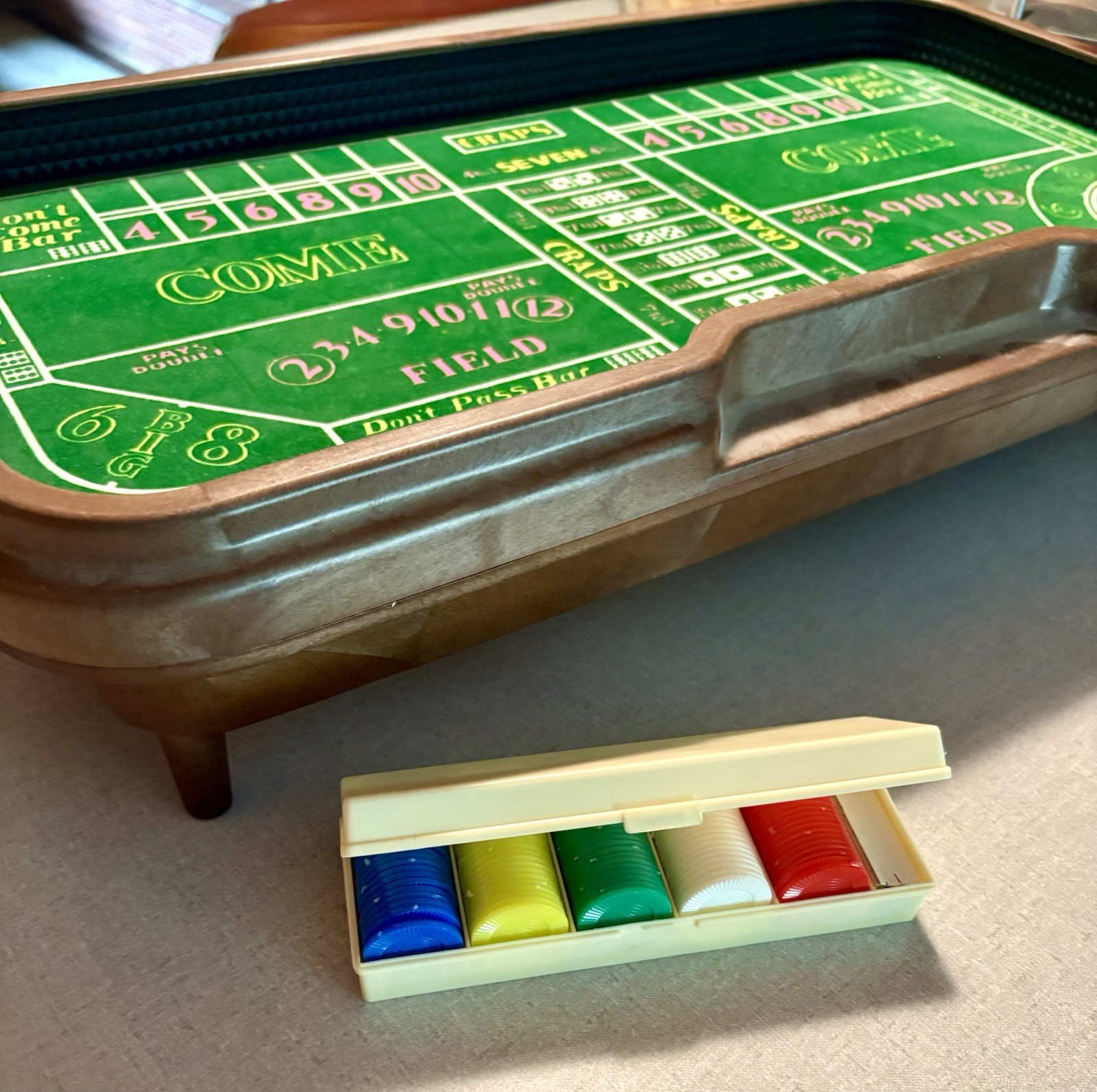 VINTAGE Waco Auto Shooter Craps Table Game Tested Works- CHIPS
