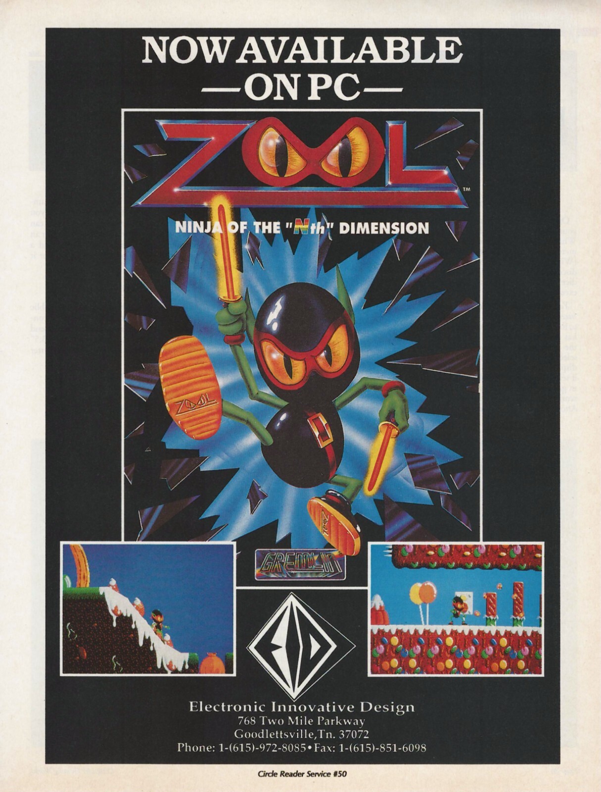 Zool: Ninja of the Nth Dimension Print Ad/Poster Art PC Big Box
