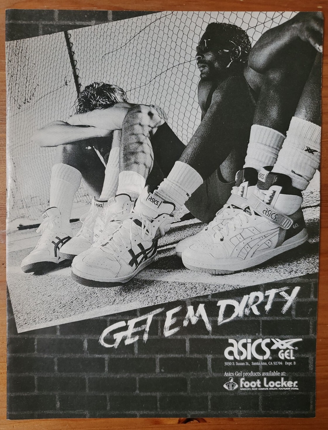 1988 Asics Gel Shoes Print Ad Get Em Dirty Sneakers Foot Locker Pickup Basketbal