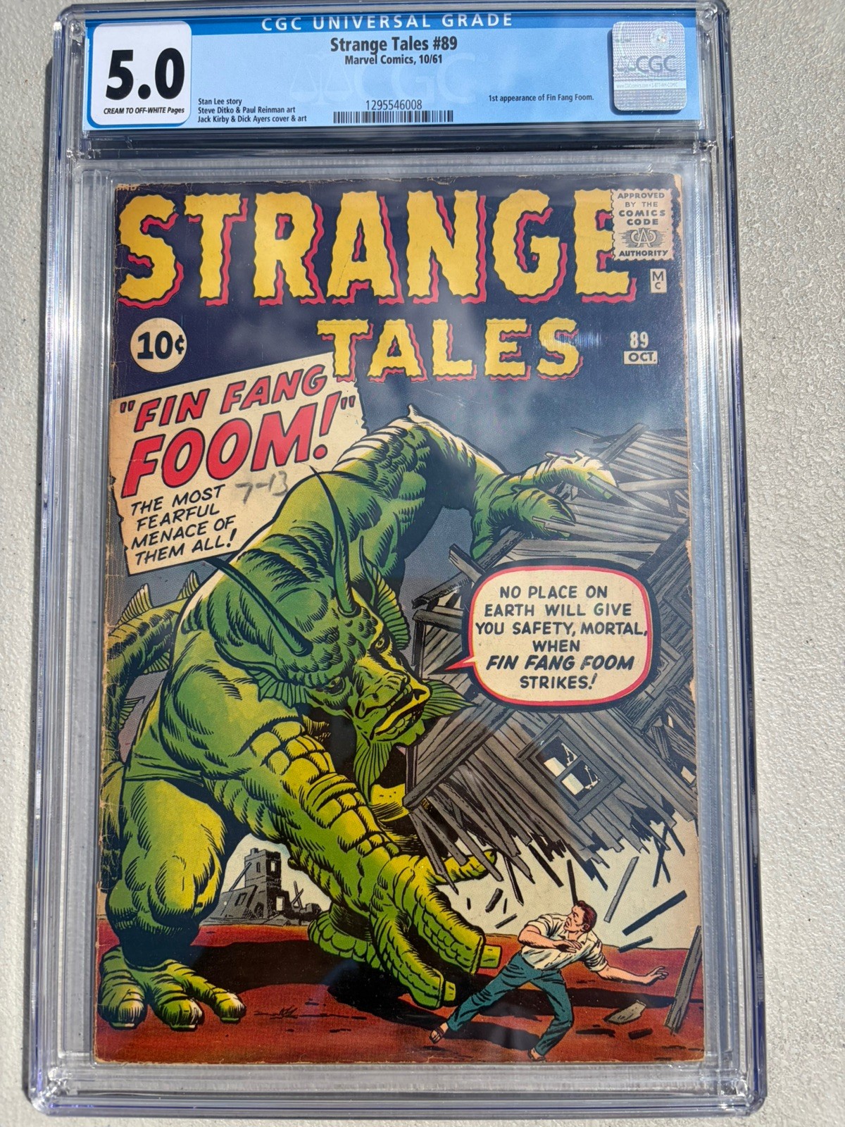 Strange Tales 89 1961 Marvel Comics CGC VG/F 5.0 1st App Fin Fang Foom Stan Lee