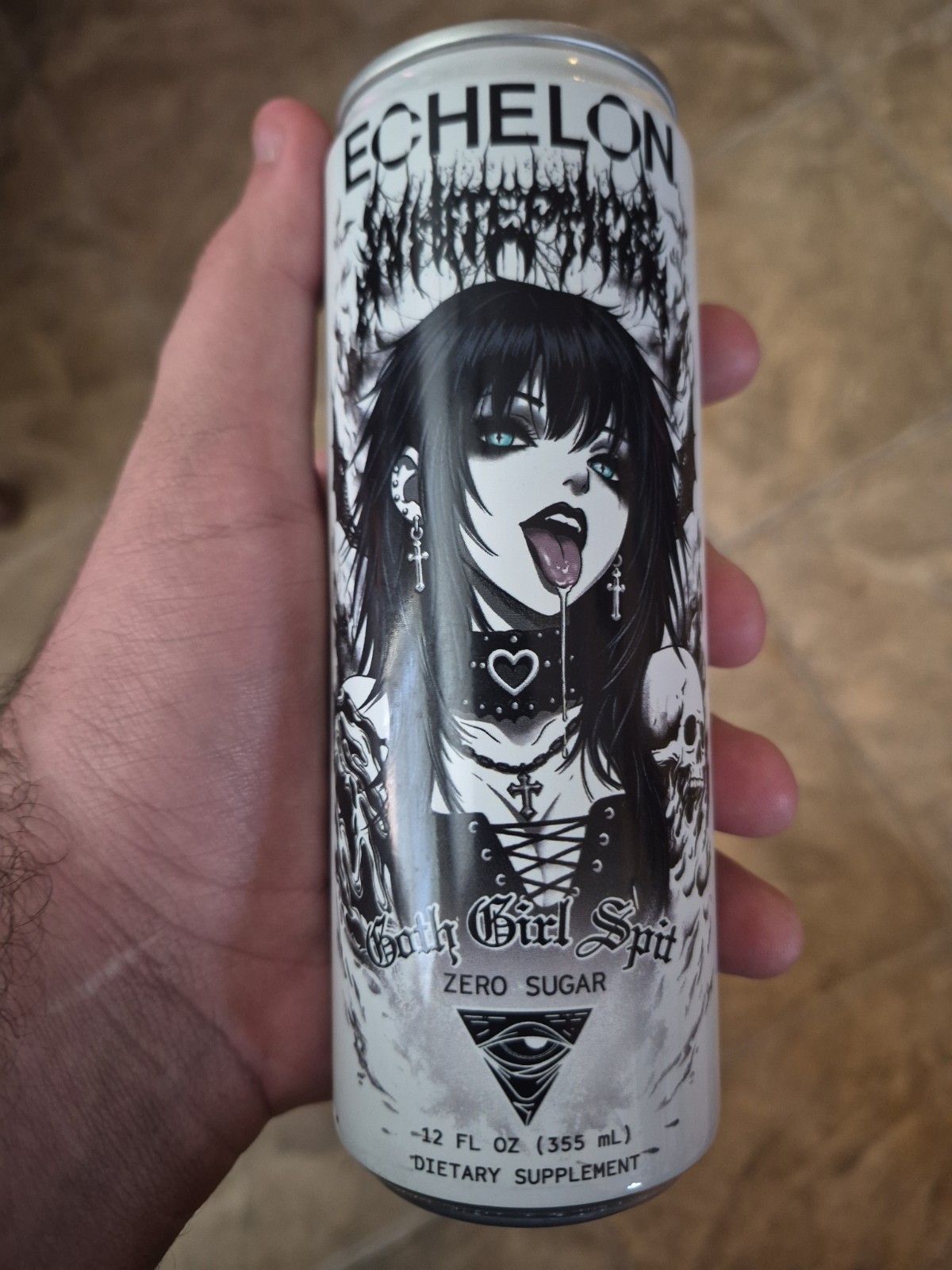 Echelon Goth Girl Spit Energy Drink Can 12 oz Zero Sugar 200mg Caffeine Unopened
